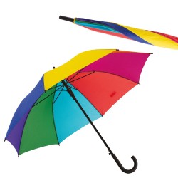 Promosyon Gökkuşağı Renkli Fiber Glass Kırılmaz Şemsiye